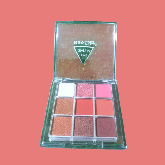 9 Colors Eyeshadow Palette – Multicolor Matte & Glitter | Cream-Based - HILWA