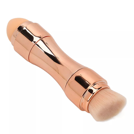 Max Factor x 4 in 1 makeup brush Set Portable Mini Travel Makeup Brushes Makeup Brush Mini 4 in 1 Kit for Travel Cosmetic Applicator Foundation Sponges Brushes Concealer Professional Make Up Tools (random color) - HILWA